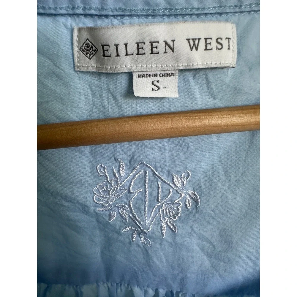 Eileen West Robe Womens S  Summer Breeze Cotton Button Front Long Pockets A Line
